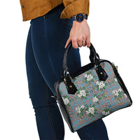 Blue Binakol Motifs With Jasminum Sambac Shoulder Handbag Mabuhay Philippines Festival DT05 - Polynesian Pride