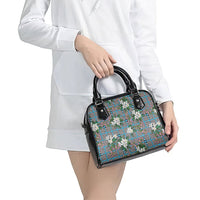 Blue Binakol Motifs With Jasminum Sambac Shoulder Handbag Mabuhay Philippines Festival DT05 - Polynesian Pride
