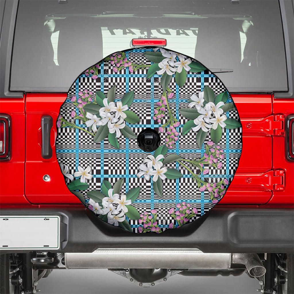 Blue Binakol Motifs With Jasminum Sambac Spare Tire Cover Mabuhay Philippines Festival DT05 - Polynesian Pride