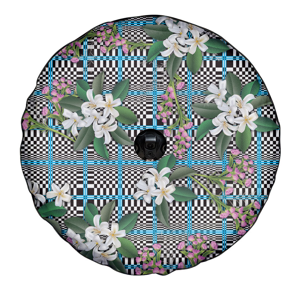 Blue Binakol Motifs With Jasminum Sambac Spare Tire Cover Mabuhay Philippines Festival DT05 - Polynesian Pride