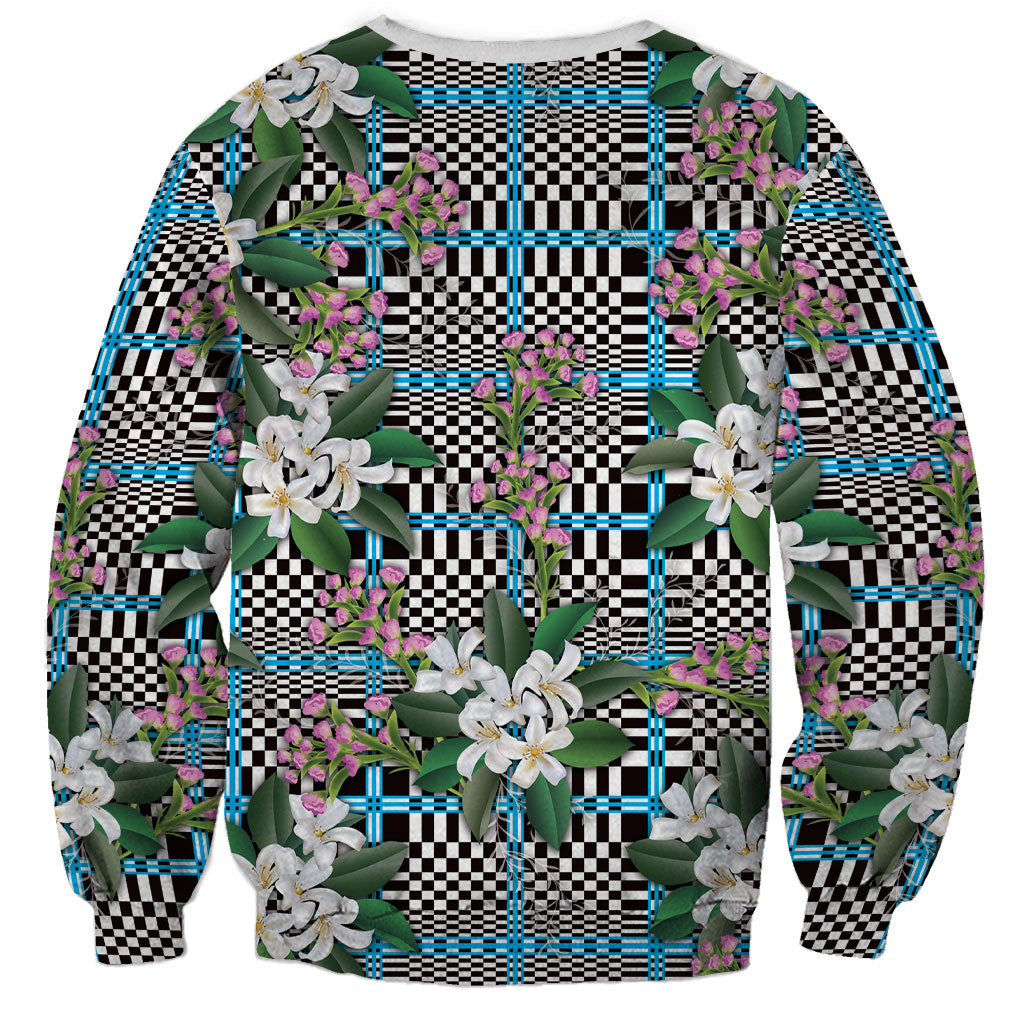 Blue Binakol Motifs With Jasminum Sambac Sweatshirt Mabuhay Philippines Festival DT05 - Polynesian Pride