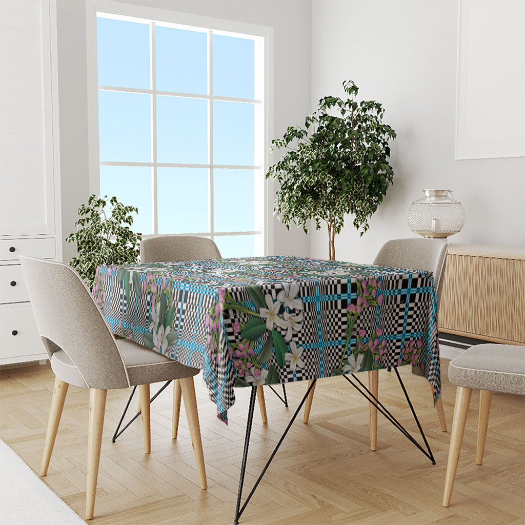 Blue Binakol Motifs With Jasminum Sambac Tablecloth Mabuhay Philippines Festival DT05 - Polynesian Pride