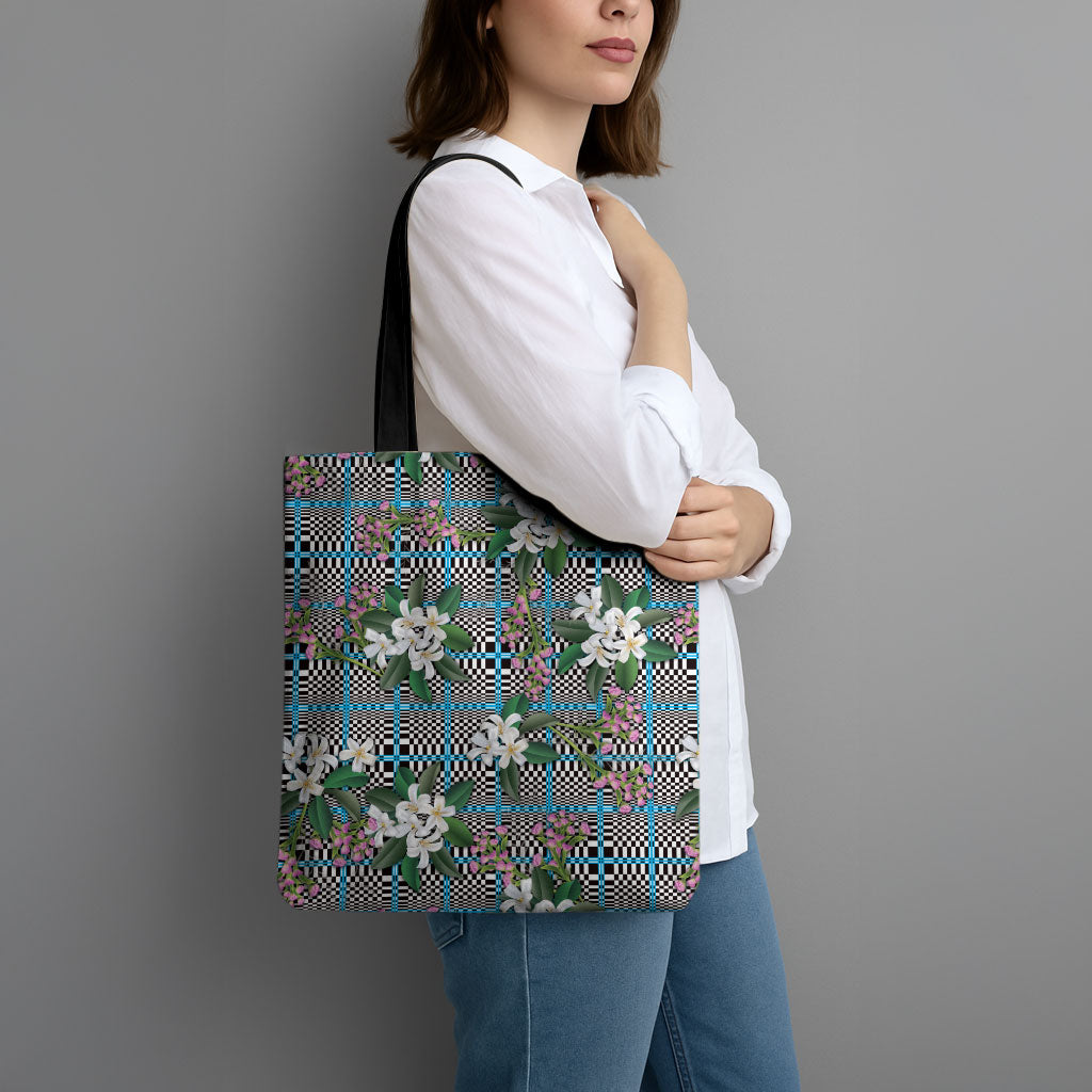 Blue Binakol Motifs With Jasminum Sambac Tote Bag Mabuhay Philippines Festival DT05 - Polynesian Pride