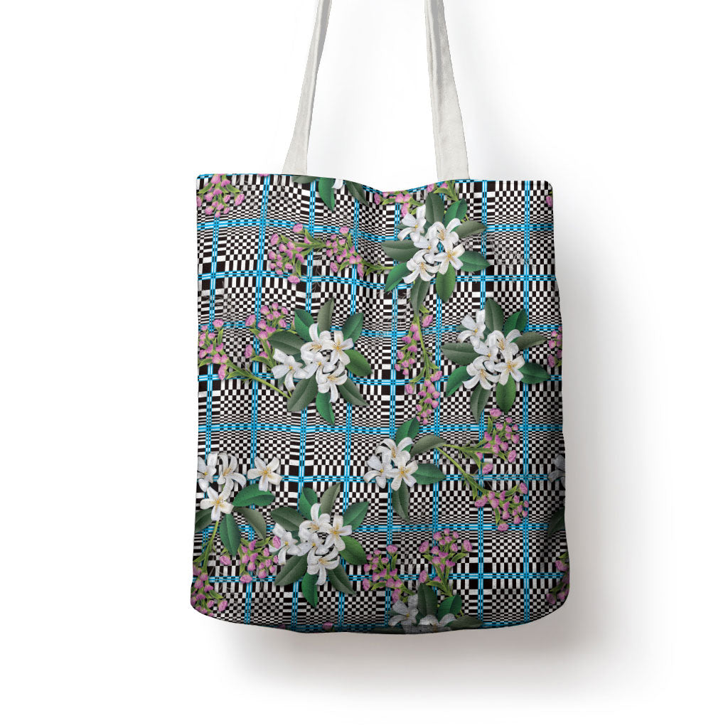 Blue Binakol Motifs With Jasminum Sambac Tote Bag Mabuhay Philippines Festival DT05 - Polynesian Pride