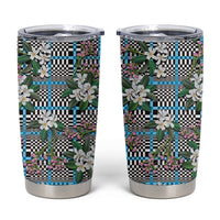 Blue Binakol Motifs With Jasminum Sambac Tumbler Cup Mabuhay Philippines Festival DT05 Blue - Polynesian Pride