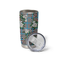 Blue Binakol Motifs With Jasminum Sambac Tumbler Cup Mabuhay Philippines Festival DT05 - Polynesian Pride