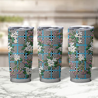 Blue Binakol Motifs With Jasminum Sambac Tumbler Cup Mabuhay Philippines Festival DT05 - Polynesian Pride