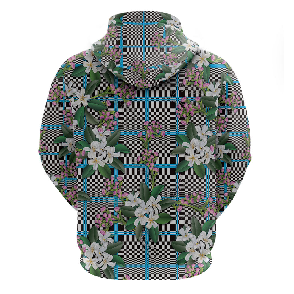 Blue Binakol Motifs With Jasminum Sambac Zip Hoodie Mabuhay Philippines Festival DT05 - Polynesian Pride