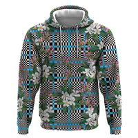 Blue Binakol Motifs With Jasminum Sambac Zip Hoodie Mabuhay Philippines Festival DT05 Pullover Hoodie Blue - Polynesian Pride