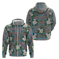 Blue Binakol Motifs With Jasminum Sambac Zip Hoodie Mabuhay Philippines Festival DT05 - Polynesian Pride