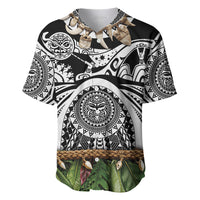 Polynesia Maui Black Tattoo Inspired Baseball Jersey Tropical Leaf Skirt Costume DT05 Black - Polynesian Pride
