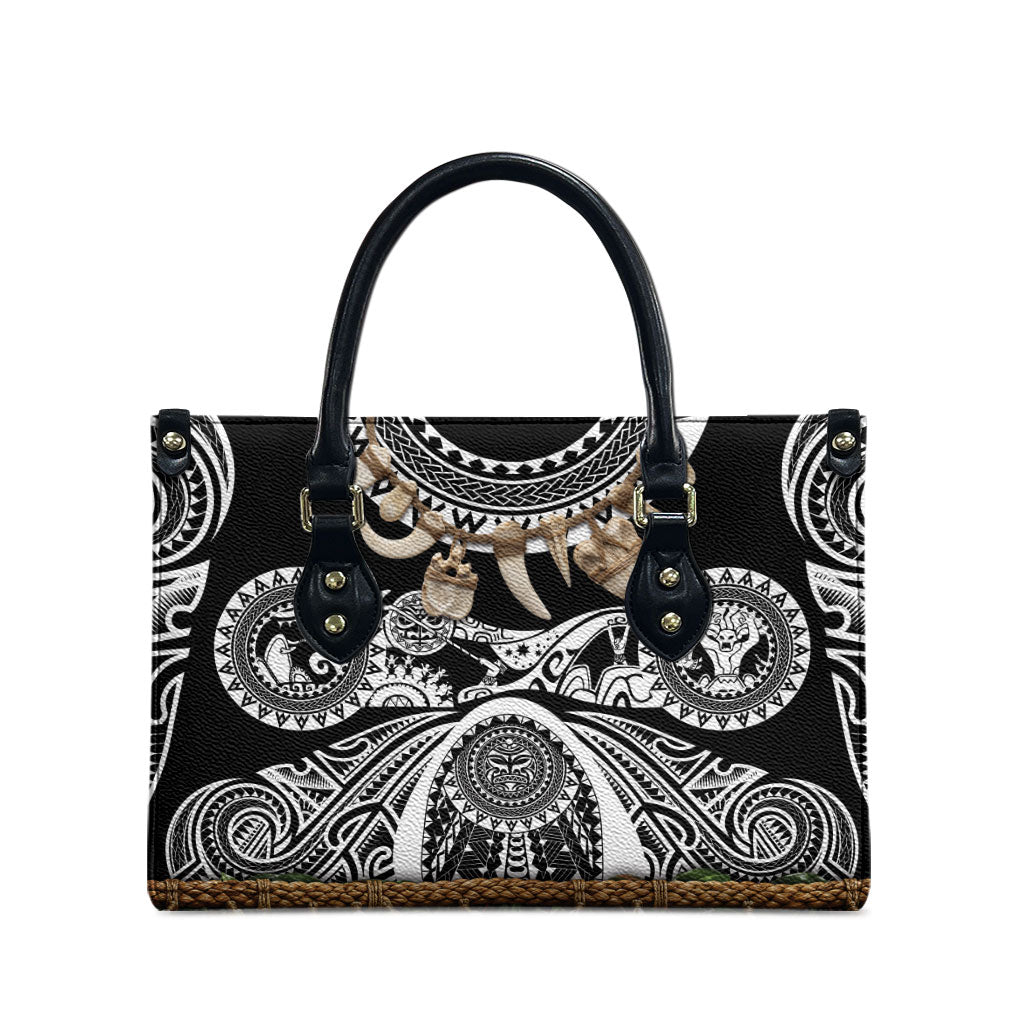 Polynesia Maui Black Tattoo Inspired Leather Bag Tropical Leaf Skirt Costume DT05 - Polynesian Pride