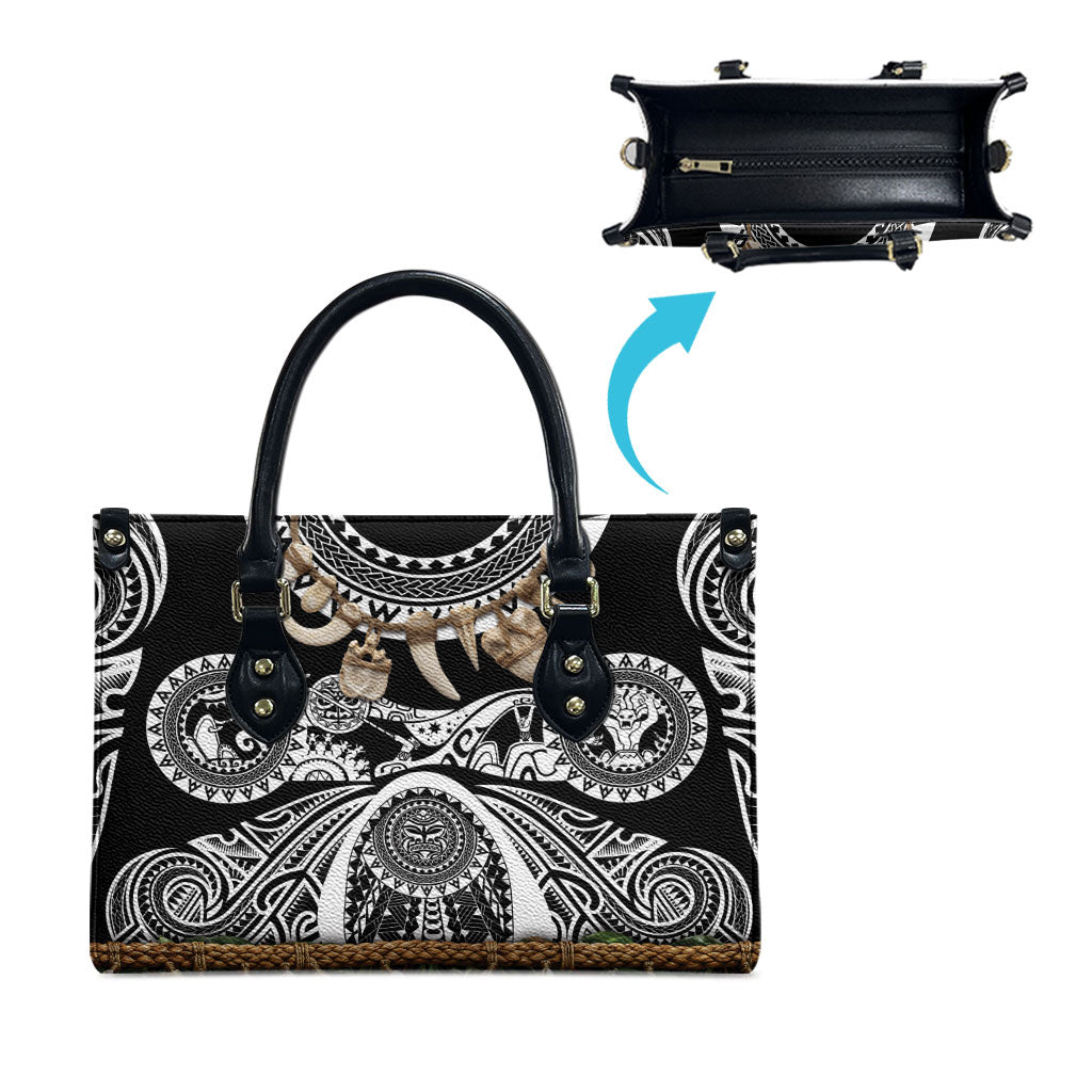 Polynesia Maui Black Tattoo Inspired Leather Bag Tropical Leaf Skirt Costume DT05 - Polynesian Pride