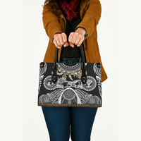 Polynesia Maui Black Tattoo Inspired Leather Bag Tropical Leaf Skirt Costume DT05 - Polynesian Pride