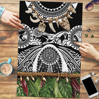 Polynesia Maui Black Tattoo Inspired Puzzle Tropical Leaf Skirt Costume DT05 Black - Polynesian Pride
