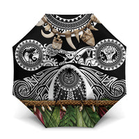 Polynesia Maui Black Tattoo Inspired Umbrella Tropical Leaf Skirt Costume DT05 One Size Folded 11.42 inch Opened Diameter 37.4 inch Black - Polynesian Pride