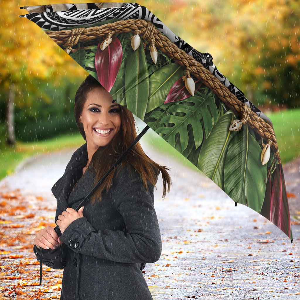 Polynesia Maui Black Tattoo Inspired Umbrella Tropical Leaf Skirt Costume DT05 - Polynesian Pride