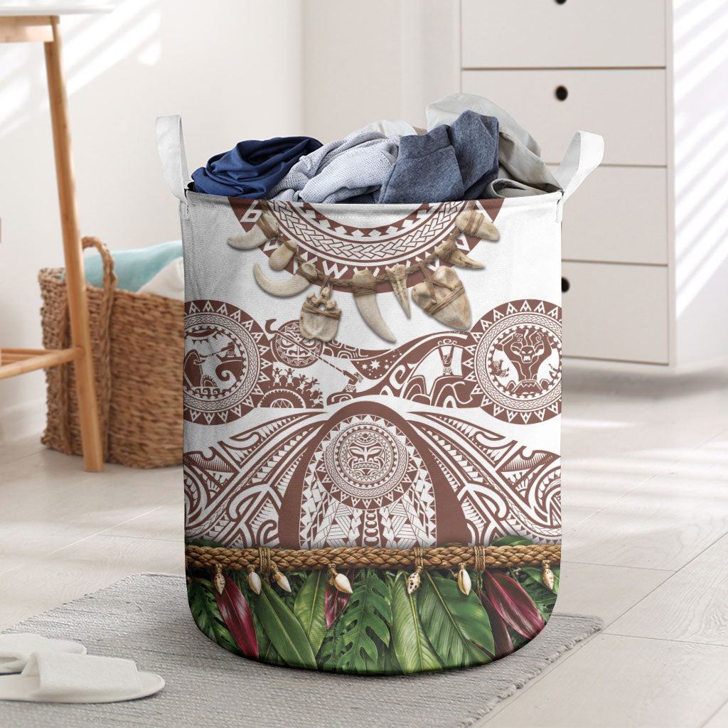 Polynesia Maui Umber Tattoo Inspired Laundry Basket Tropical Leaf Skirt Costume DT05 Brown - Polynesian Pride