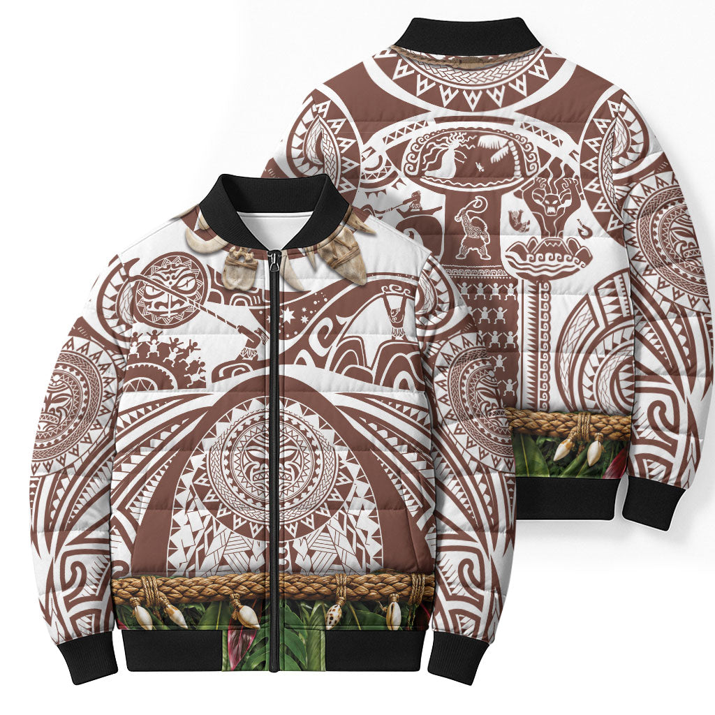 Polynesia Maui Umber Tattoo Inspired Bomber Puffer Jacket Tropical Leaf Skirt Costume DT05 - Polynesian Pride
