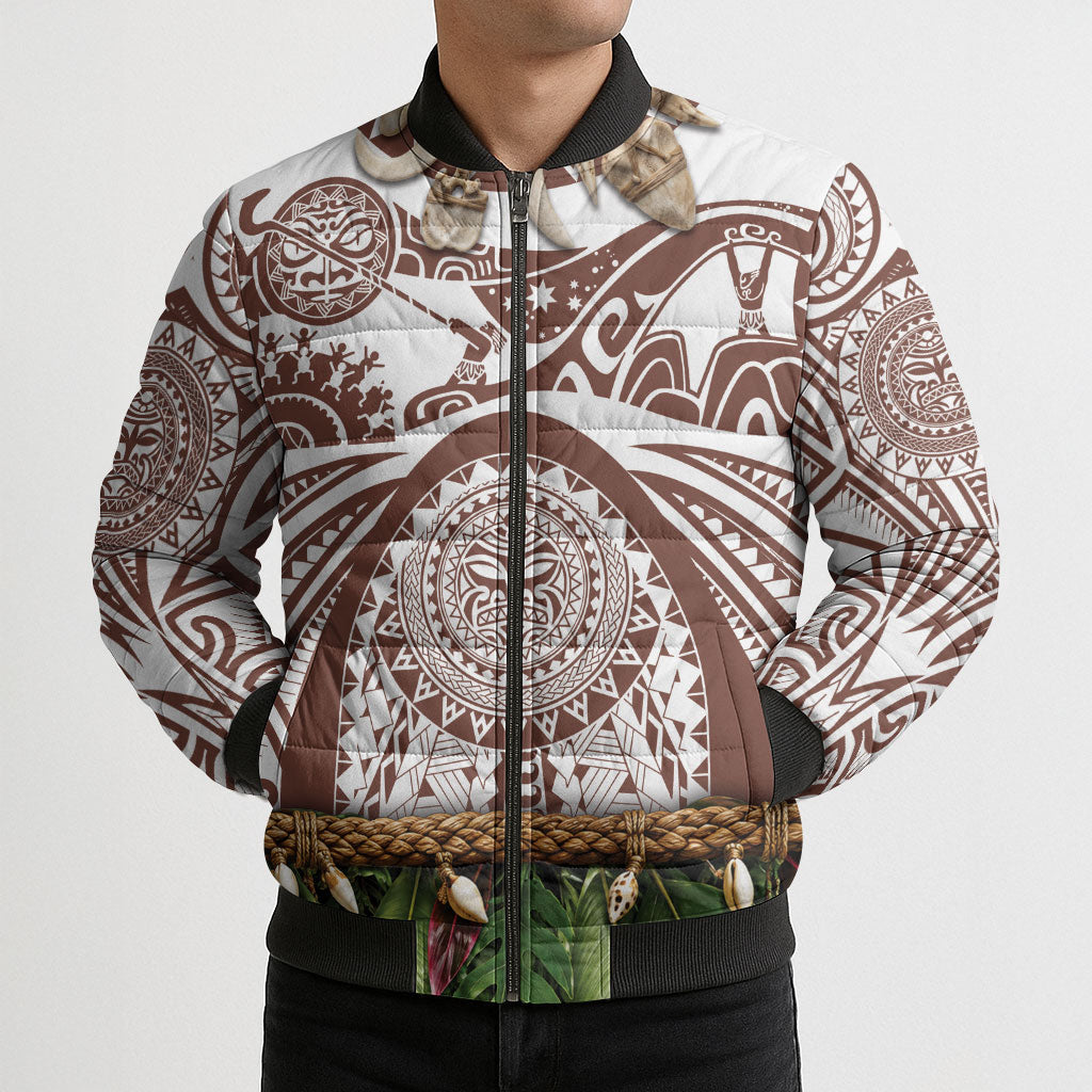 Polynesia Maui Umber Tattoo Inspired Bomber Puffer Jacket Tropical Leaf Skirt Costume DT05 - Polynesian Pride