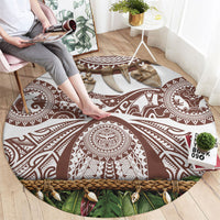 Polynesia Maui Umber Tattoo Inspired Round Carpet Tropical Leaf Skirt Costume DT05 - Polynesian Pride