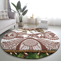 Polynesia Maui Umber Tattoo Inspired Round Carpet Tropical Leaf Skirt Costume DT05 - Polynesian Pride