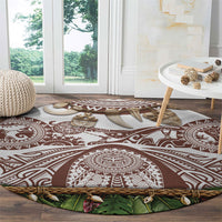 Polynesia Maui Umber Tattoo Inspired Round Carpet Tropical Leaf Skirt Costume DT05 - Polynesian Pride