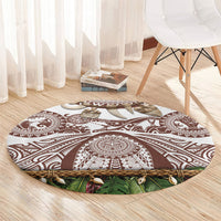 Polynesia Maui Umber Tattoo Inspired Round Carpet Tropical Leaf Skirt Costume DT05 - Polynesian Pride
