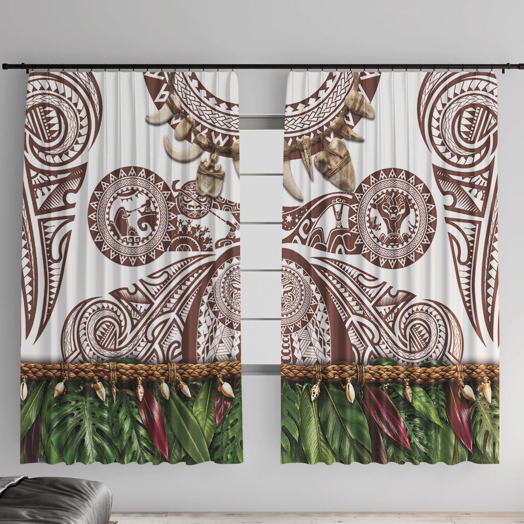 Polynesia Maui Umber Tattoo Inspired Window Curtain Tropical Leaf Skirt Costume