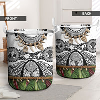 Polynesia Maui White Tattoo Inspired Laundry Basket Tropical Leaf Skirt Costume DT05 - Polynesian Pride