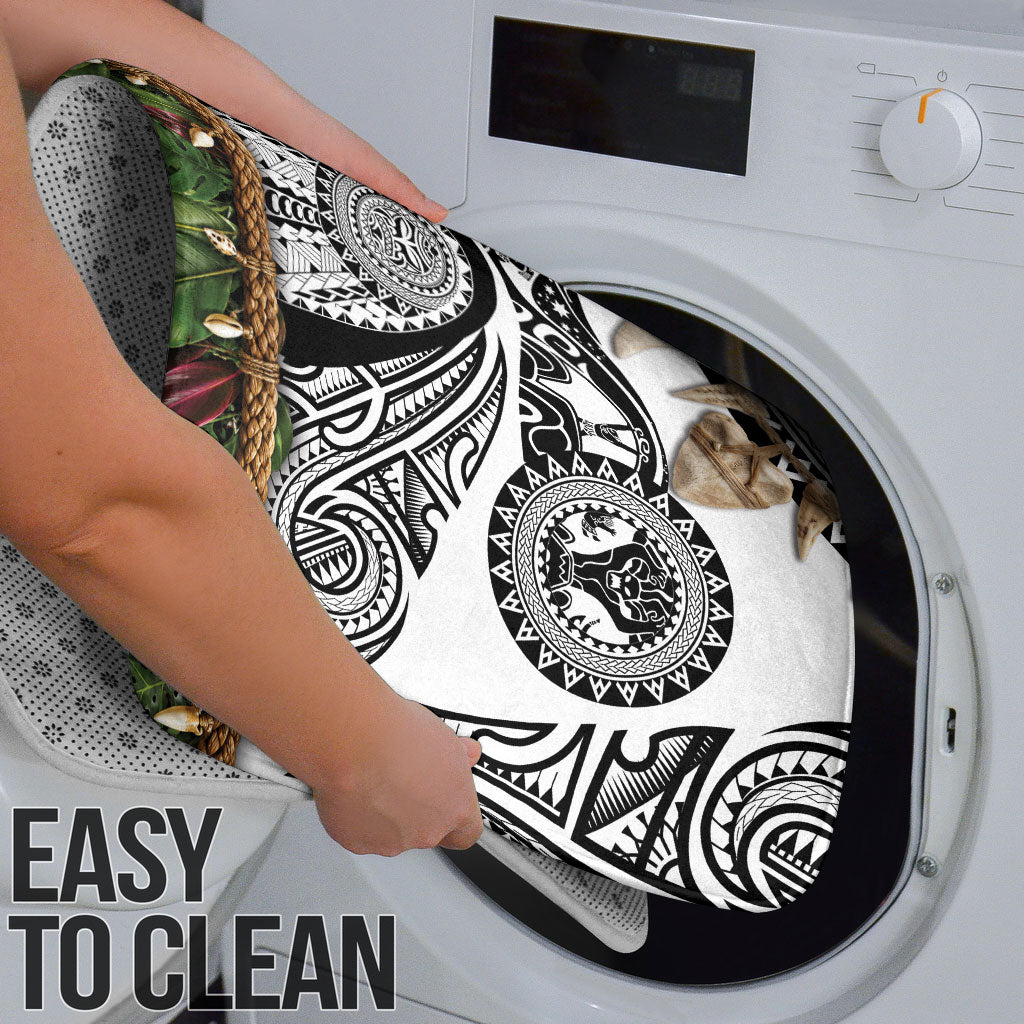 Polynesia Maui White Tattoo Inspired Bathroom Set Tropical Leaf Skirt Costume DT05 - Polynesian Pride