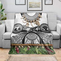 Polynesia Maui White Tattoo Inspired Blanket Tropical Leaf Skirt Costume DT05 - Polynesian Pride