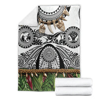Polynesia Maui White Tattoo Inspired Blanket Tropical Leaf Skirt Costume DT05 - Polynesian Pride