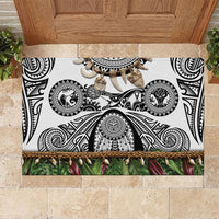 Polynesia Maui White Tattoo Inspired Rubber Doormat Tropical Leaf Skirt Costume DT05 White - Polynesian Pride