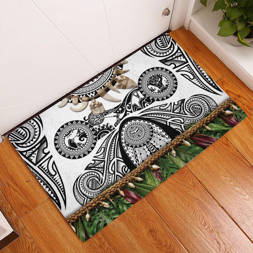 Polynesia Maui White Tattoo Inspired Rubber Doormat Tropical Leaf Skirt Costume DT05 - Polynesian Pride