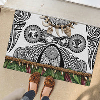 Polynesia Maui White Tattoo Inspired Rubber Doormat Tropical Leaf Skirt Costume DT05 - Polynesian Pride