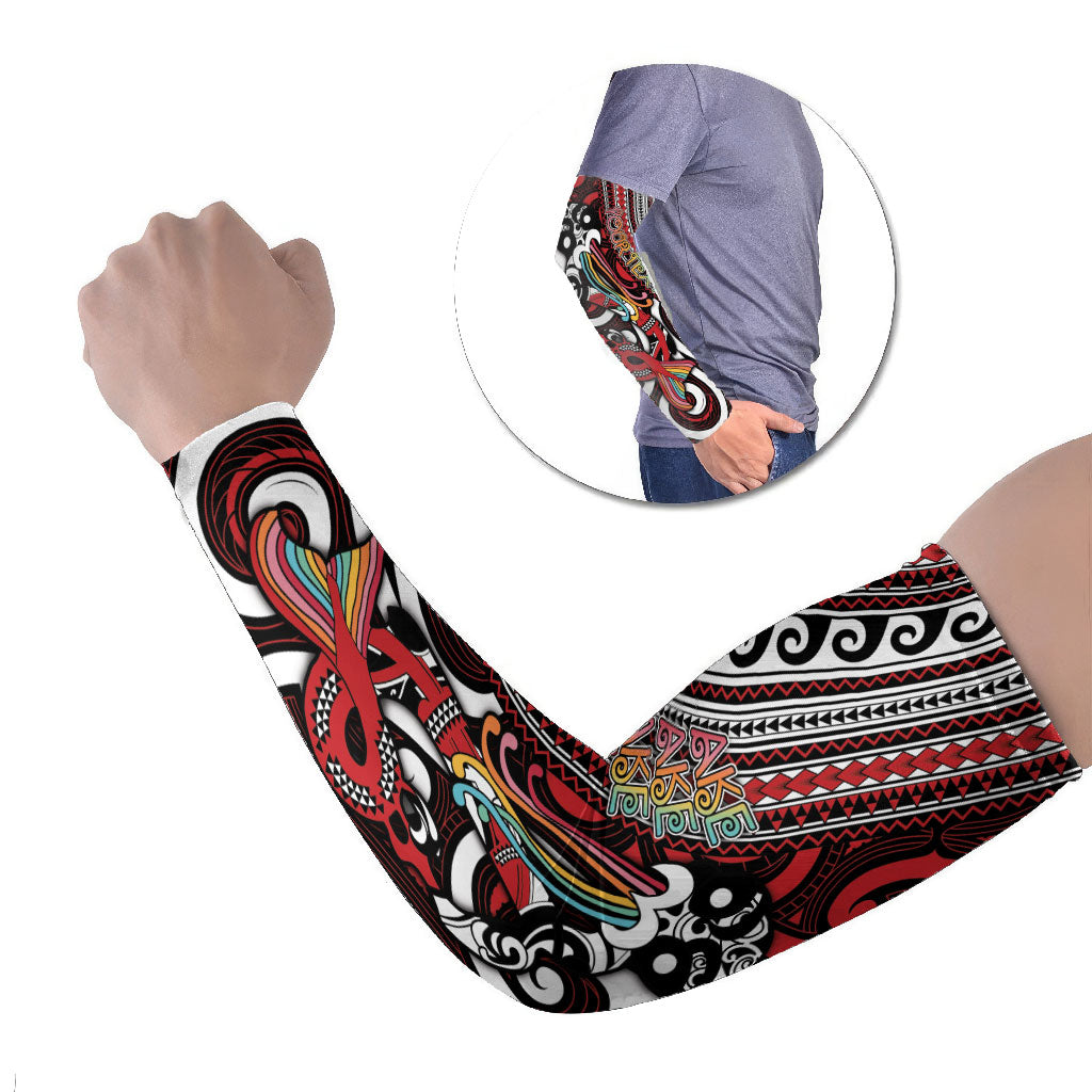 Personalised Maori Language Week Arm Sleeves Ake Ake Ake Tribal Patterns