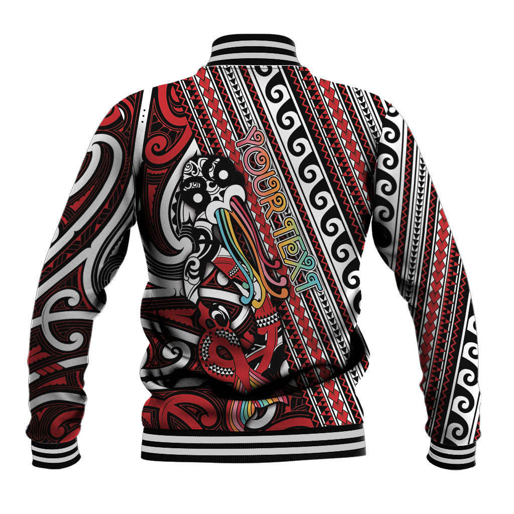 Personalised Maori Language Week Baseball Jacket Ake Ake Ake Tribal Patterns