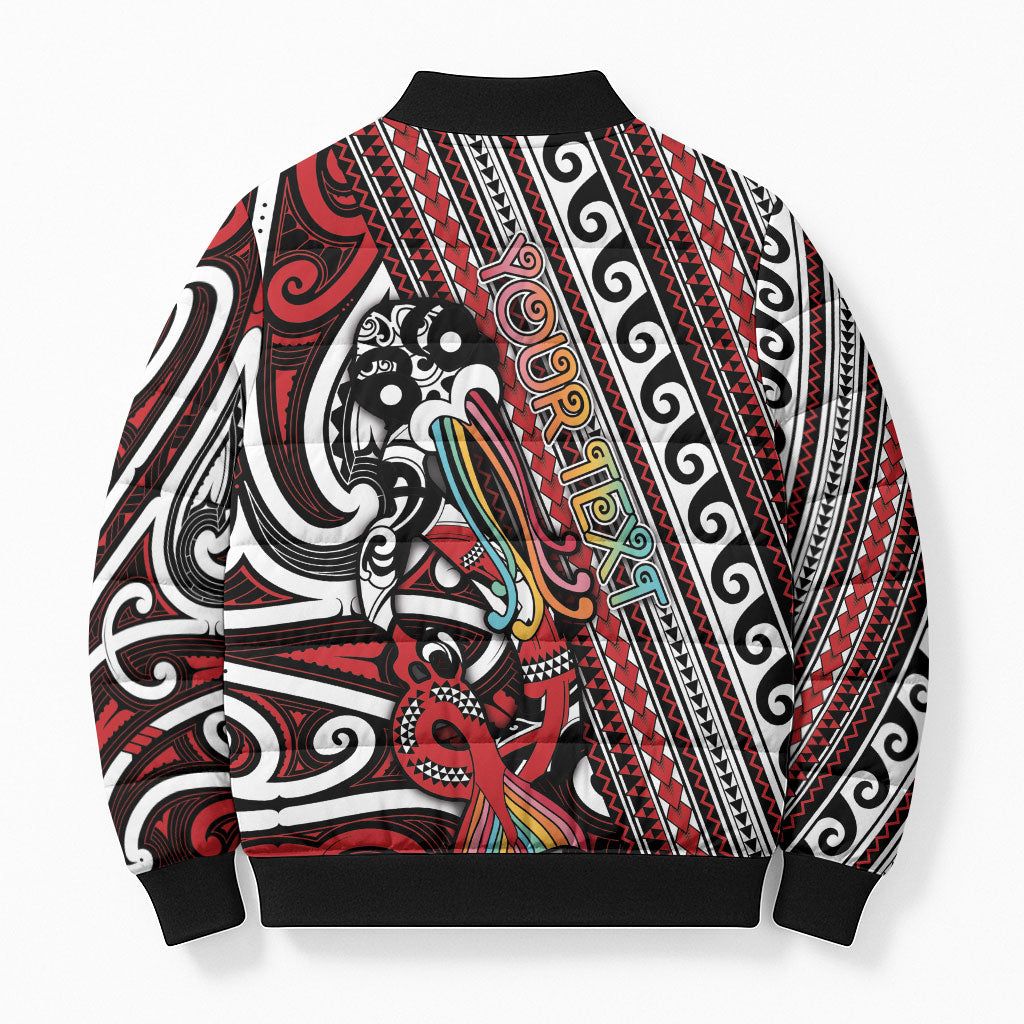 Personalised Maori Language Week Bomber Puffer Jacket Ake Ake Ake Tribal Patterns