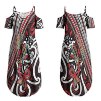 Personalised Maori Language Week Couples Matching Summer Maxi Dress and Long Sleeve Button Shirt Ake Ake Ake Tribal Patterns
