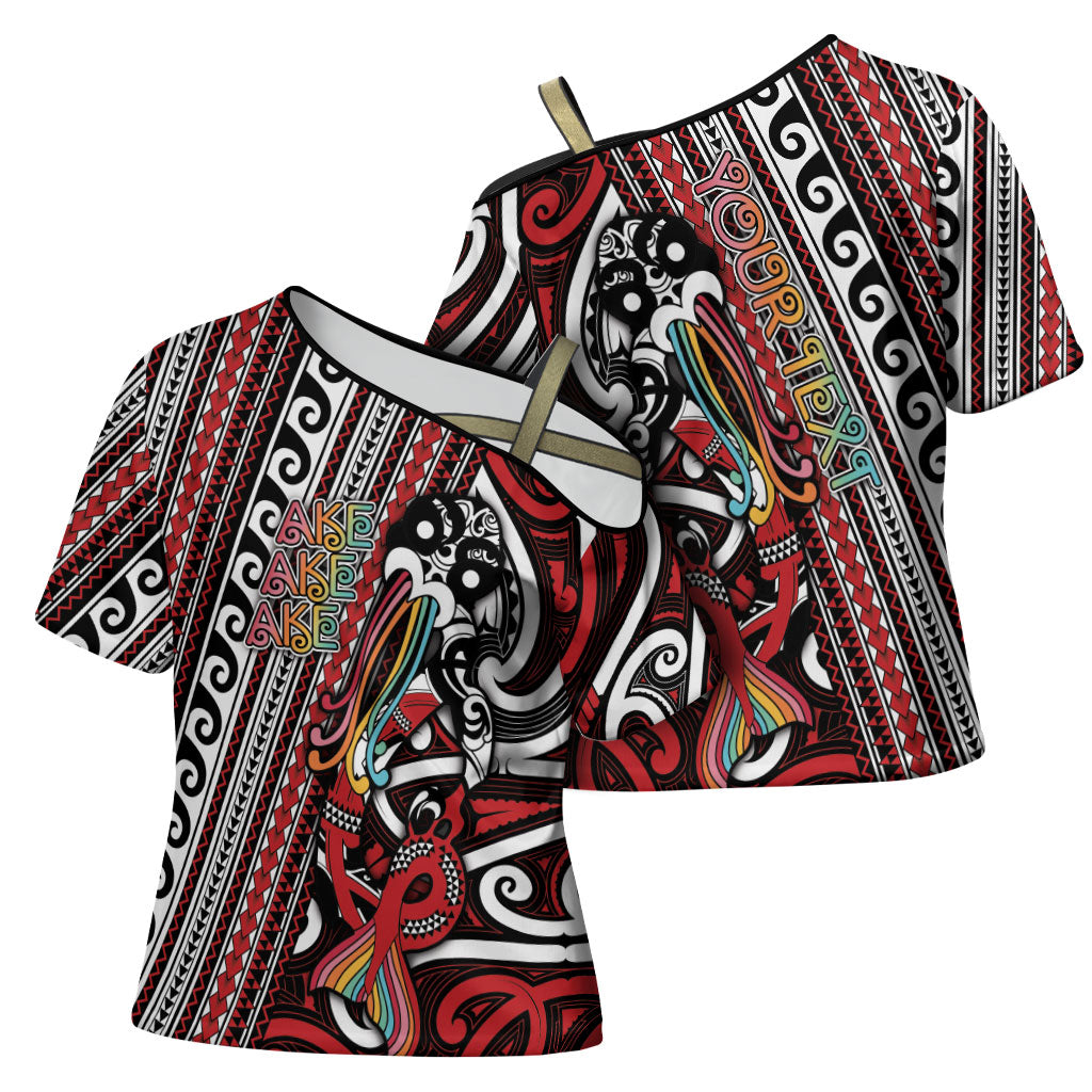 Personalised Maori Language Week Cross Shoulder Shirt Ake Ake Ake Tribal Patterns