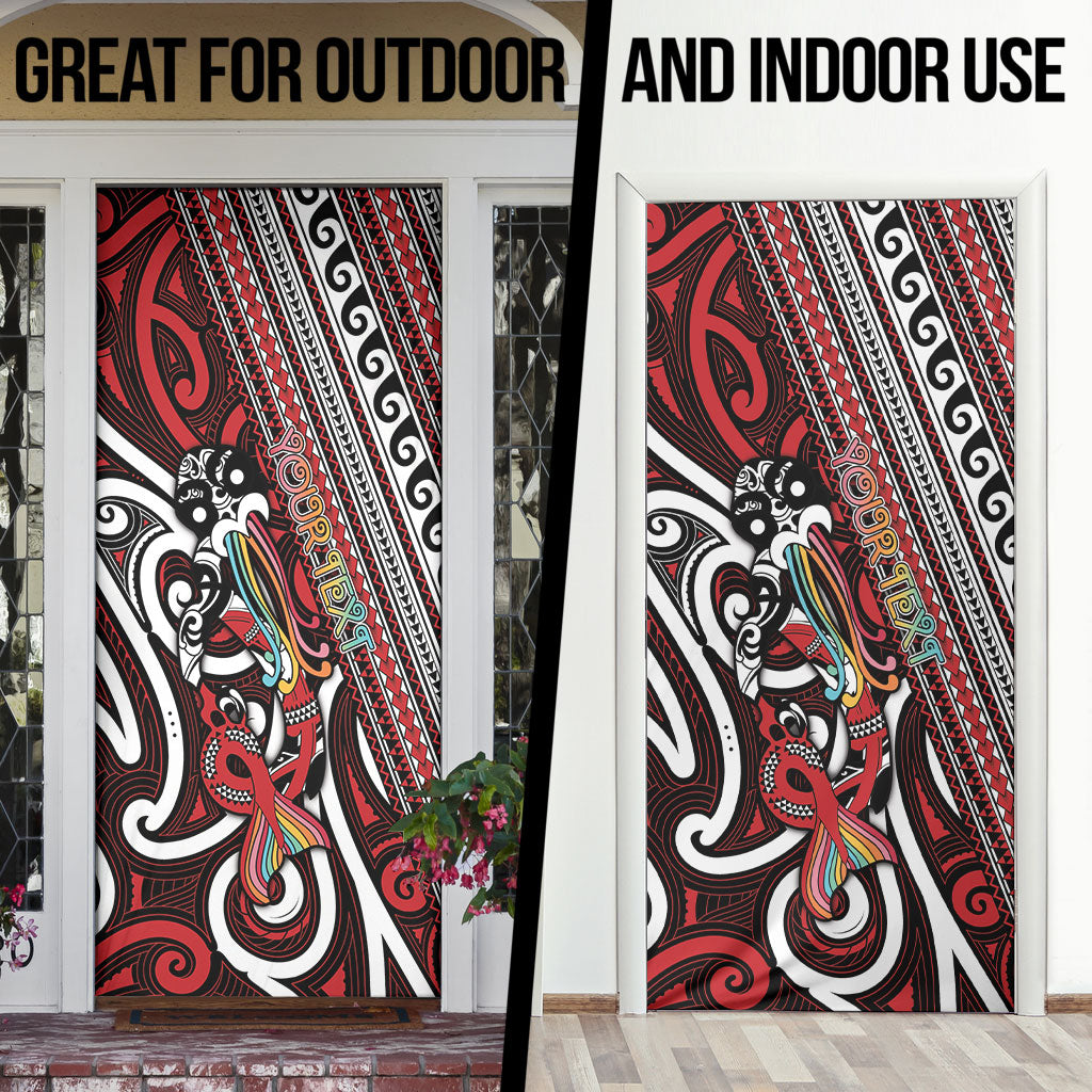 Personalised Maori Language Week Door Cover Ake Ake Ake Tribal Patterns