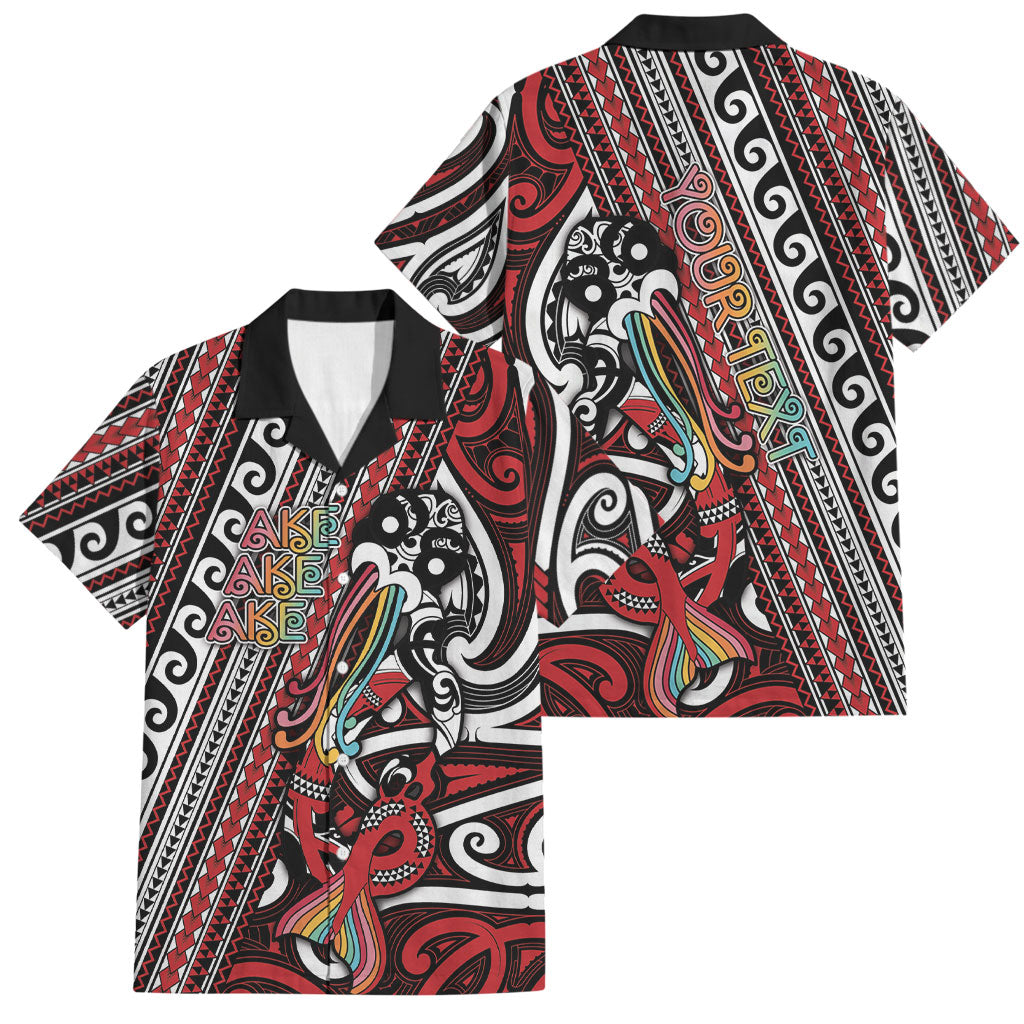Personalised Maori Language Week Family Matching Off Shoulder Short Dress and Hawaiian Shirt Ake Ake Ake Tribal Patterns