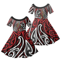 Personalised Maori Language Week Family Matching Short Sleeve Bodycon Dress and Hawaiian Shirt Ake Ake Ake Tribal Patterns