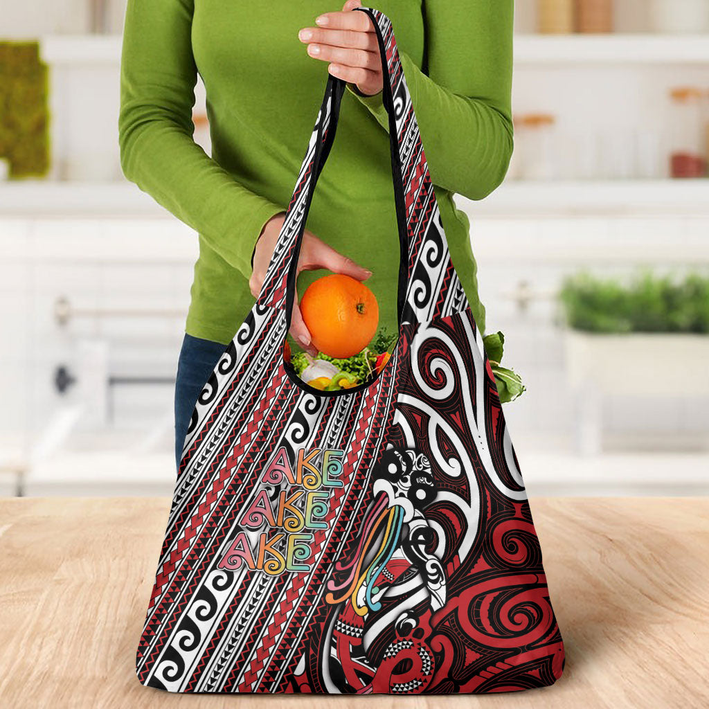 Maori Language Week Grocery Bag Ake Ake Ake Tribal Patterns