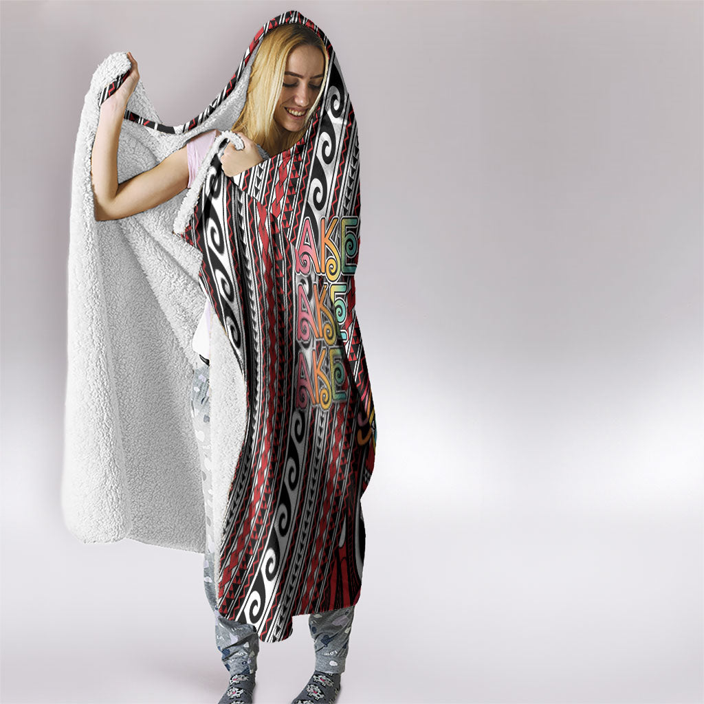 Maori Language Week Hooded Blanket Ake Ake Ake Tribal Patterns