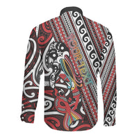 Personalised Maori Language Week Long Sleeve Button Shirt Ake Ake Ake Tribal Patterns