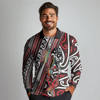 Personalised Maori Language Week Long Sleeve Polo Shirt Ake Ake Ake Tribal Patterns
