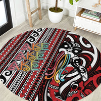 Maori Language Week Round Carpet Ake Ake Ake Tribal Patterns