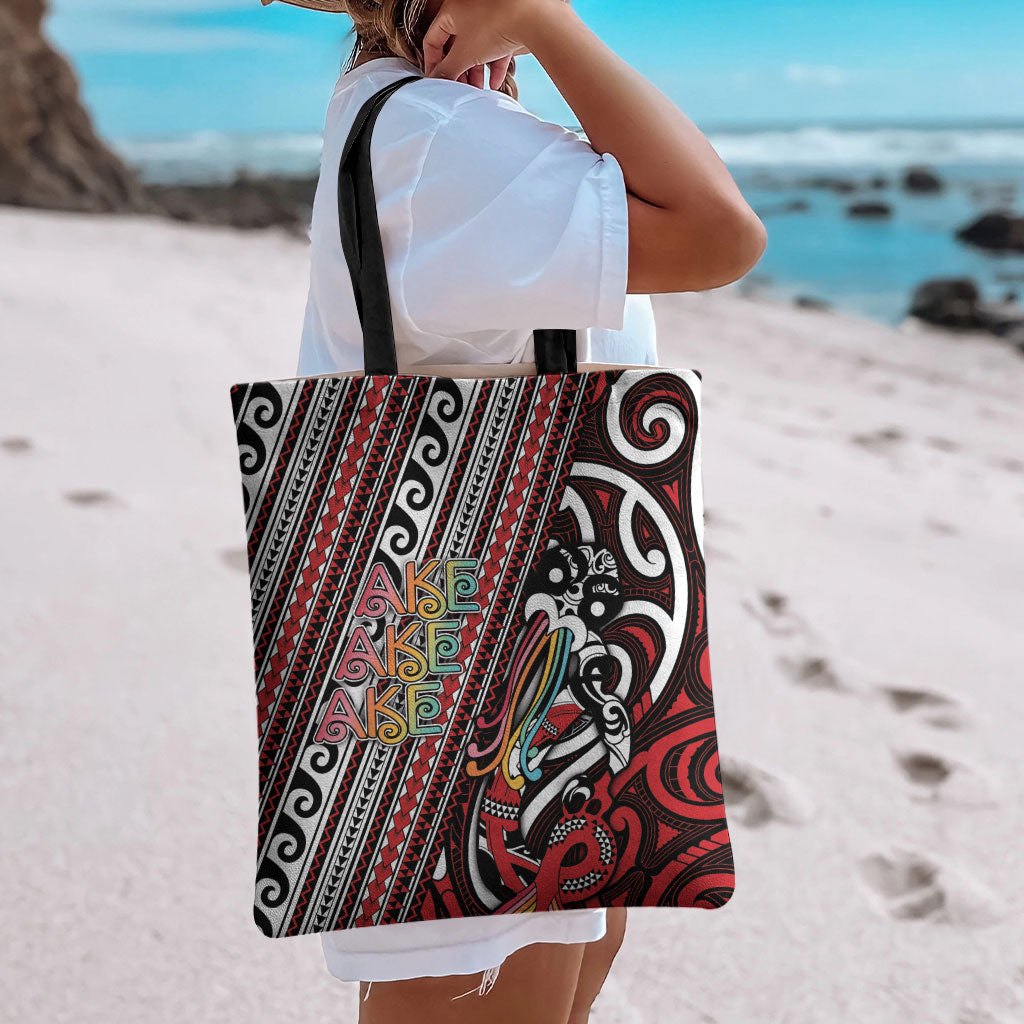Maori Language Week Tote Bag Ake Ake Ake Tribal Patterns